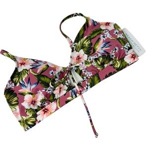 Beach Betty Miracle Brands Tropical Floral Swim Bikini Top Pink Size Large